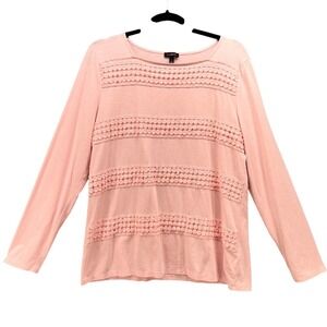 Talbots‎ Crochet Blouse Pink Large